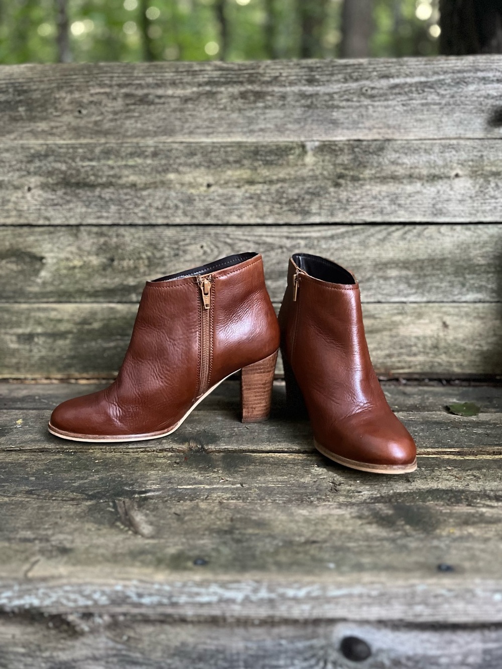 Diba Cos Moe Leather High Heel Ankle Boots Womens 8 Chocolate Brown Quiet Luxury